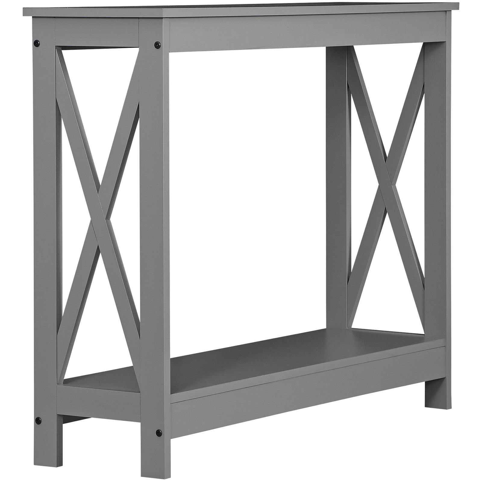 Console Table Along Bed Accent Side Stand Display Storage Shelf Entryway Grey