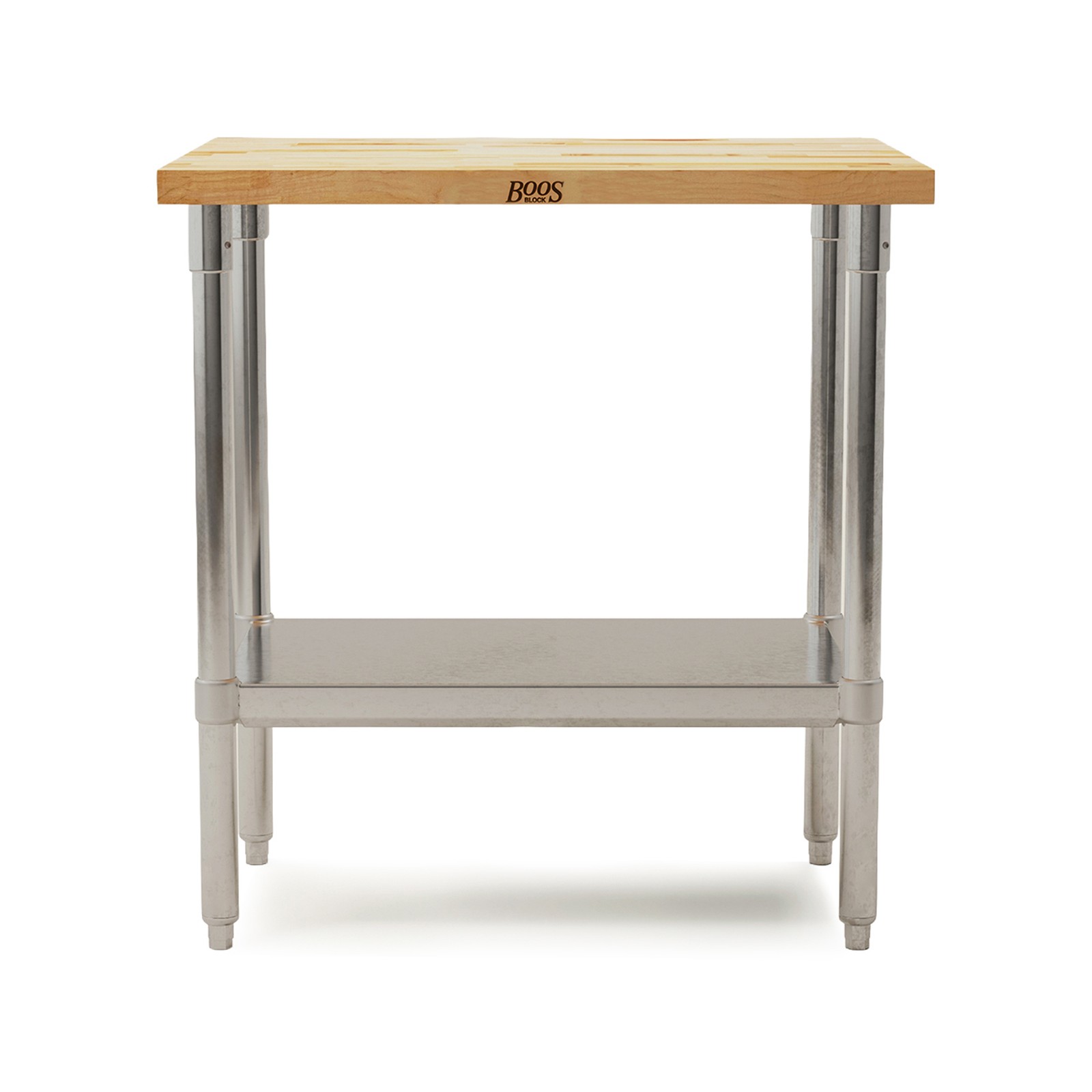 John Boos Maple Wood Top Work Table with Adjustable Lower Shelf, 36 x 24 x 1.5"