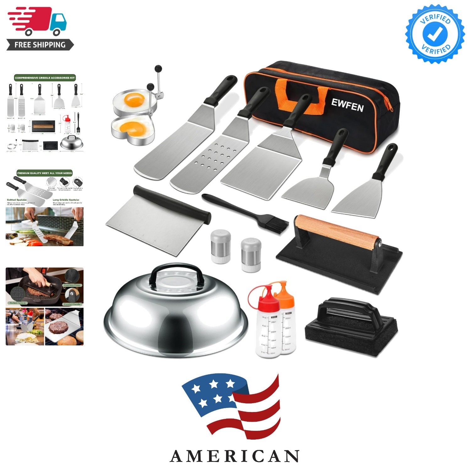 18PCS Griddle Accessories Kit, Flat Top Grill Accessories Set for Blackstone ...