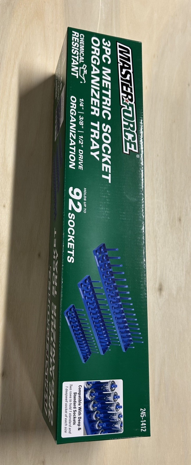 3 piece metric organizing socket trays. 1/2”,3/8”, and 1/4”