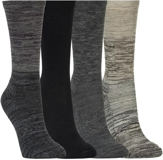 4 Pairs Kirkland Signature Women Ladies Extra Fine Merino Wool Blend Crew Socks