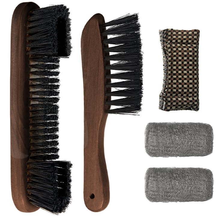 LAKINGO Pool Table Brush Set for Felt, 5 Kit Billiard Table and 5 Kit - Walnut