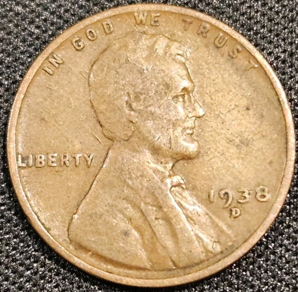 1938 Lincoln Wheat Cent • Denver Mint • Circulated • Free Shipping