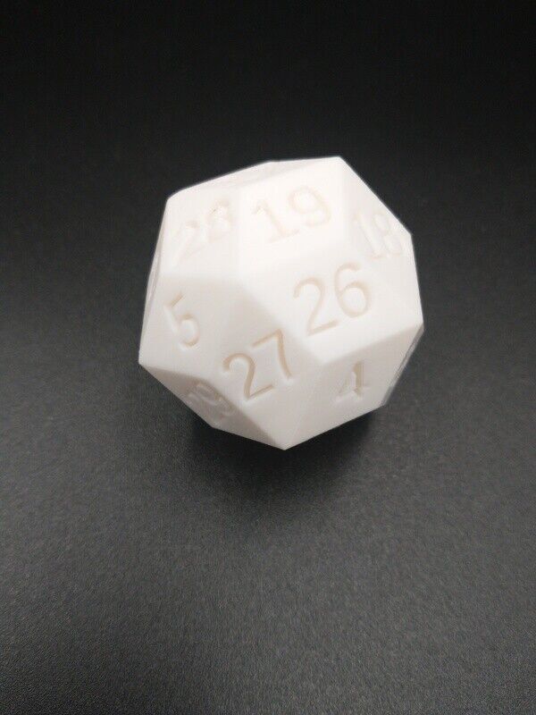 Jumbo 30 Sided 3D Printed Gaming Dice RPG Triacontahedron 40 mm 1.6 in