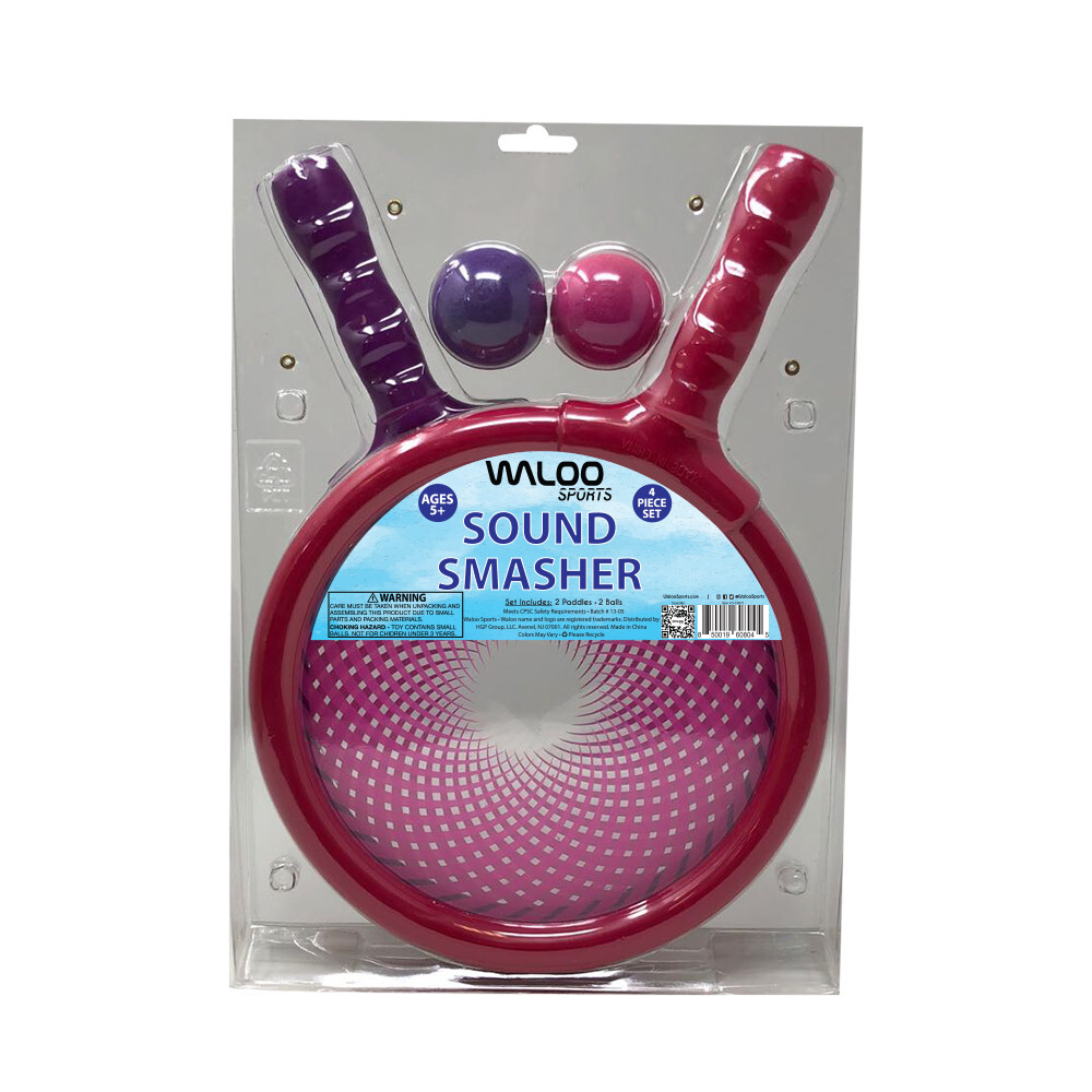 Waloo Sports NEW Sound Smasher Paddle Game Indoor & Outdooor 2 Paddles,2 Balls