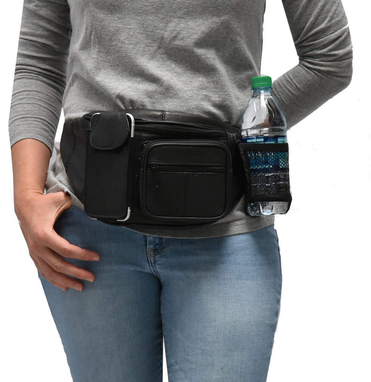 Garrison  Grip CCW 4 Compartment Leather Fanny Pack  for Small Guns.