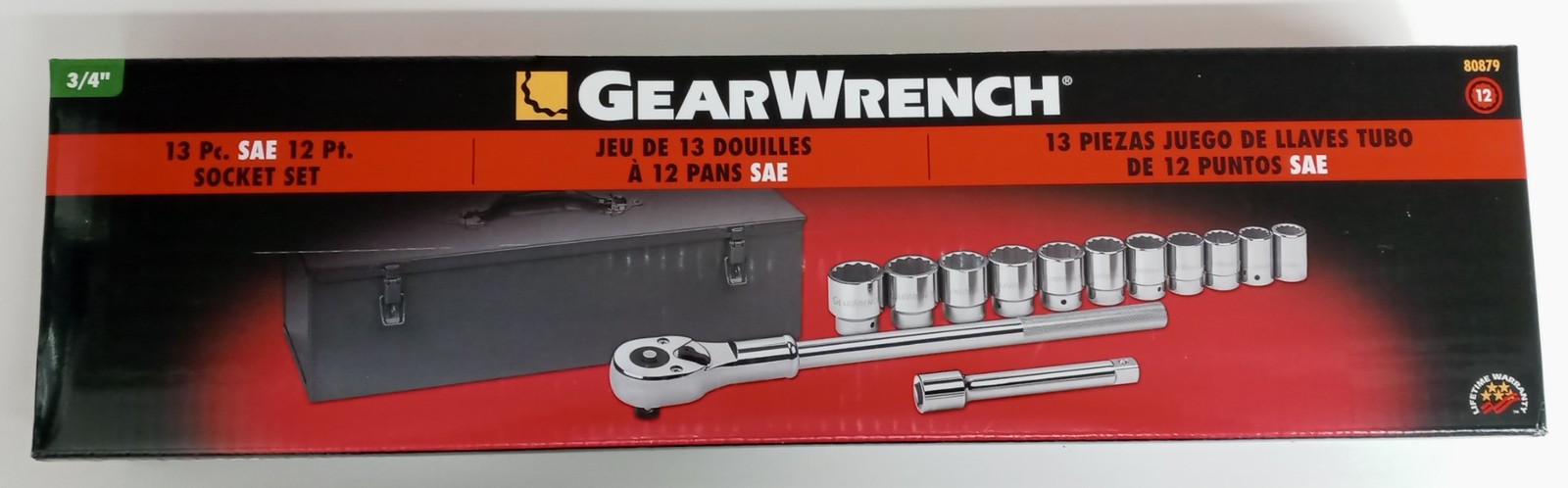 GearWrench 80879 13 Piece 3/4" Drive SAE Standard Socket Set