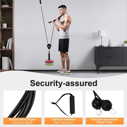 Fitness Cable LAT Pulley System Pull Down Machine Attachments Workout Equipment