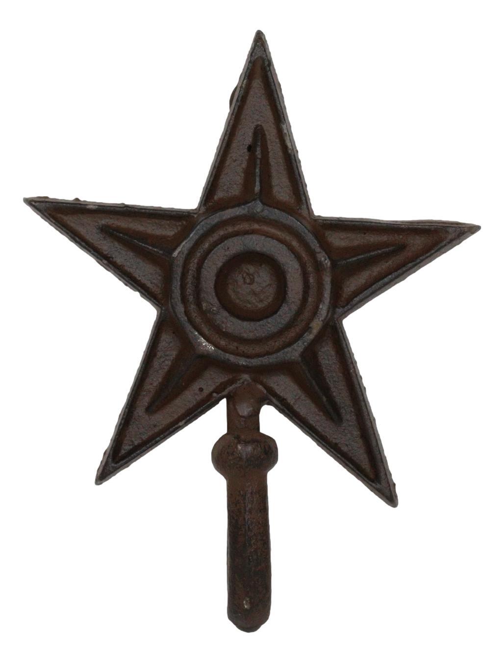 Pack Of 2 Rustic Western Lone Star Cast Iron Metal Wall Hooks Organizer Decor
