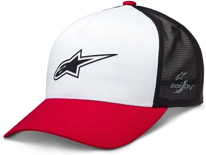 Alpinestars Men's Ageless Curve Hat Baseball Cap, White/Red/Black, One Size