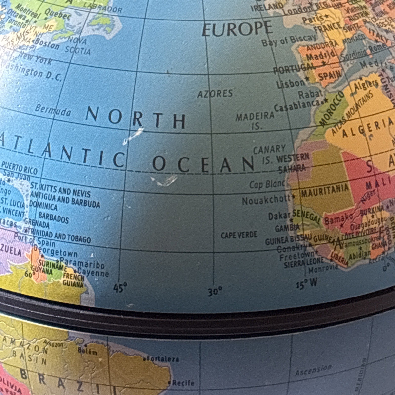 Desktop Rotating Replogle World Globe 6” x 4" Dual Direction Spin