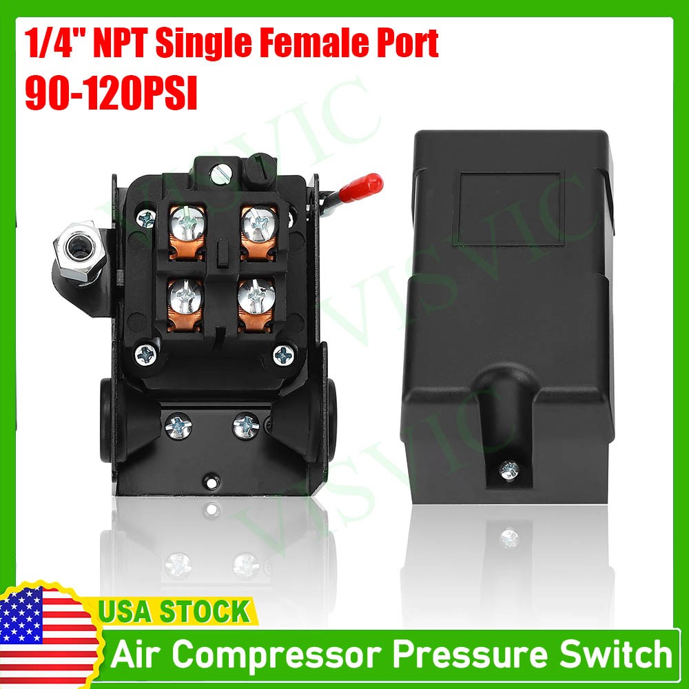 Pressure Switch Valve for Air Compressor 90-120psi Single Port HEAVY DUTY 26Amp