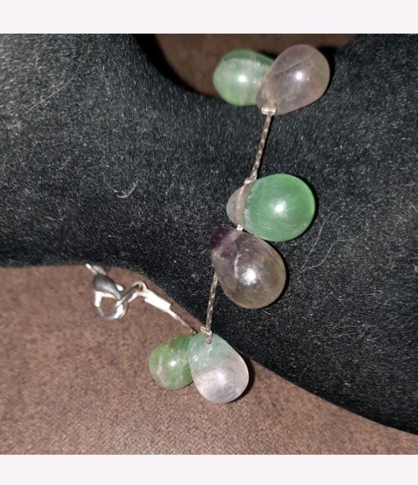 Flourite Gemstone Station Bracelet