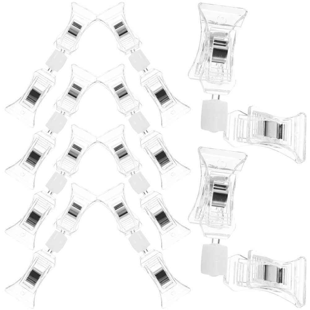 10Pcs Reusable Merchandise Sign Holders Swivel Display Clips White