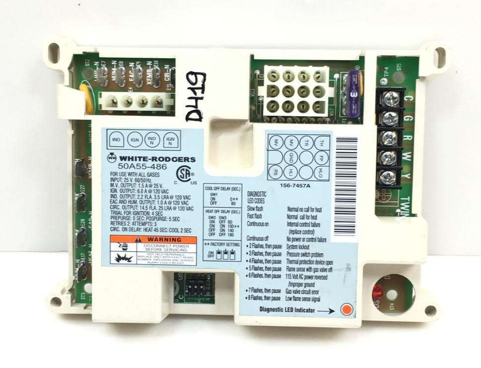 White Rodgers 50A55-486 Furnace Control Circuit Board 156-7457A used #D419