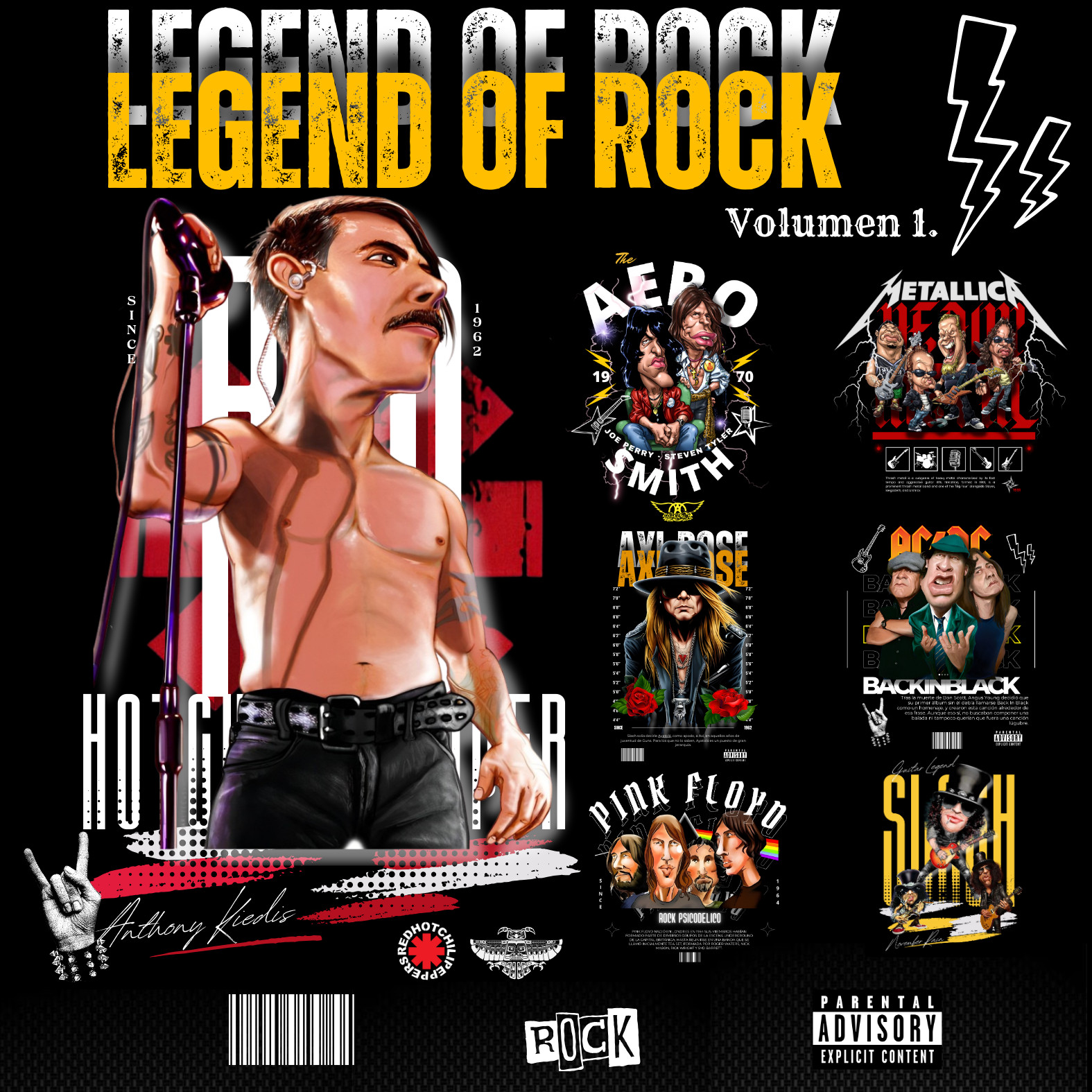 Rock leyendas diseños para camisetas