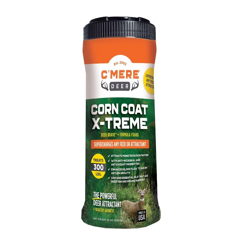 C'Mere Deer Corn Coat X-Treme Deer Attractant,24 oz FX600+Krave Enhanced Formula