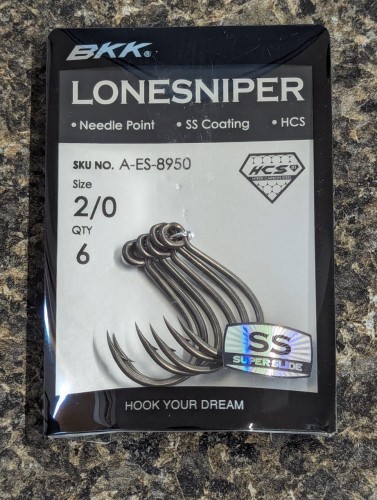 BKK Lone Sniper Inline Single Hooks - Size 2/0 - Treble Hook Replacement