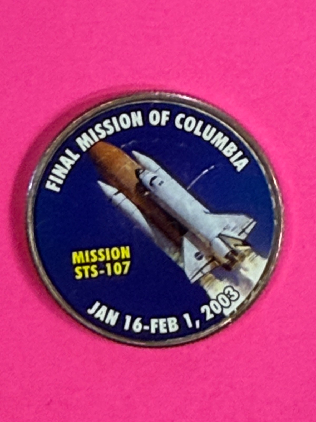 COIN KENNEDY 2015 COLORIZED MISSION OF COLUMBIA FREE SHIPPING