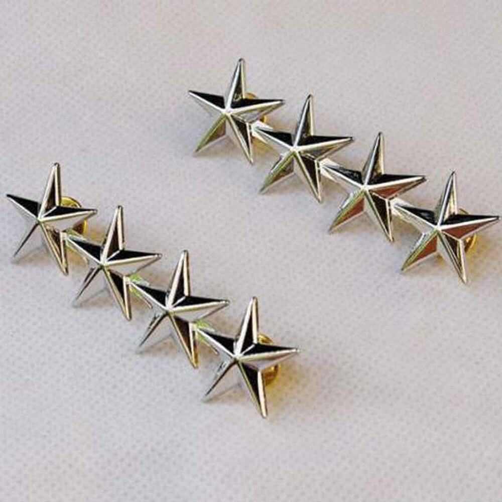 2PCS WW2 US Army Officer 4 Star General Rank Badges Pin Large – US