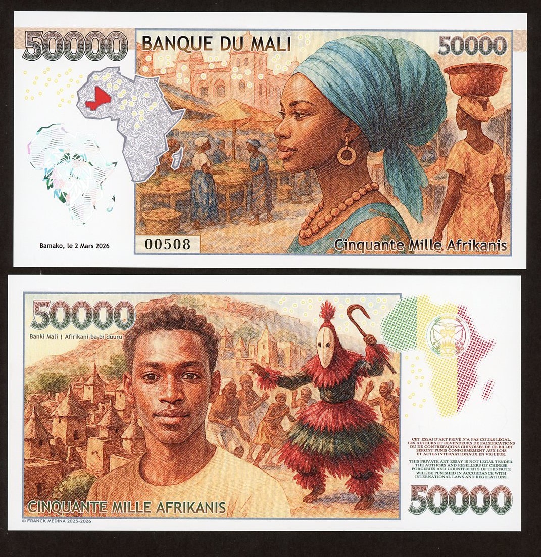 Mali , 50000 Afrikanis, 2026, Polymer, Fantasy Art Banknote