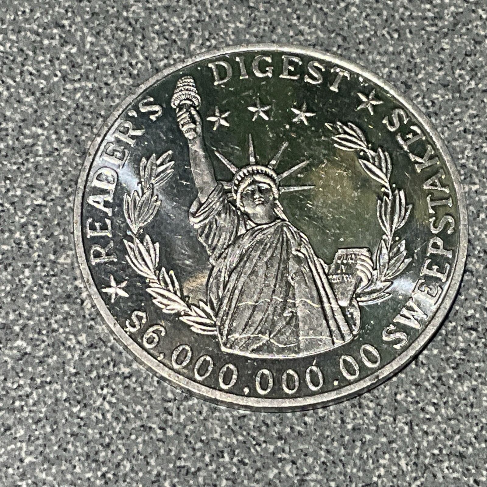 1980s READER'S DIGEST $6,000,000,000 Sweepstakes Token STATUE OF LIBERTY FREE SH