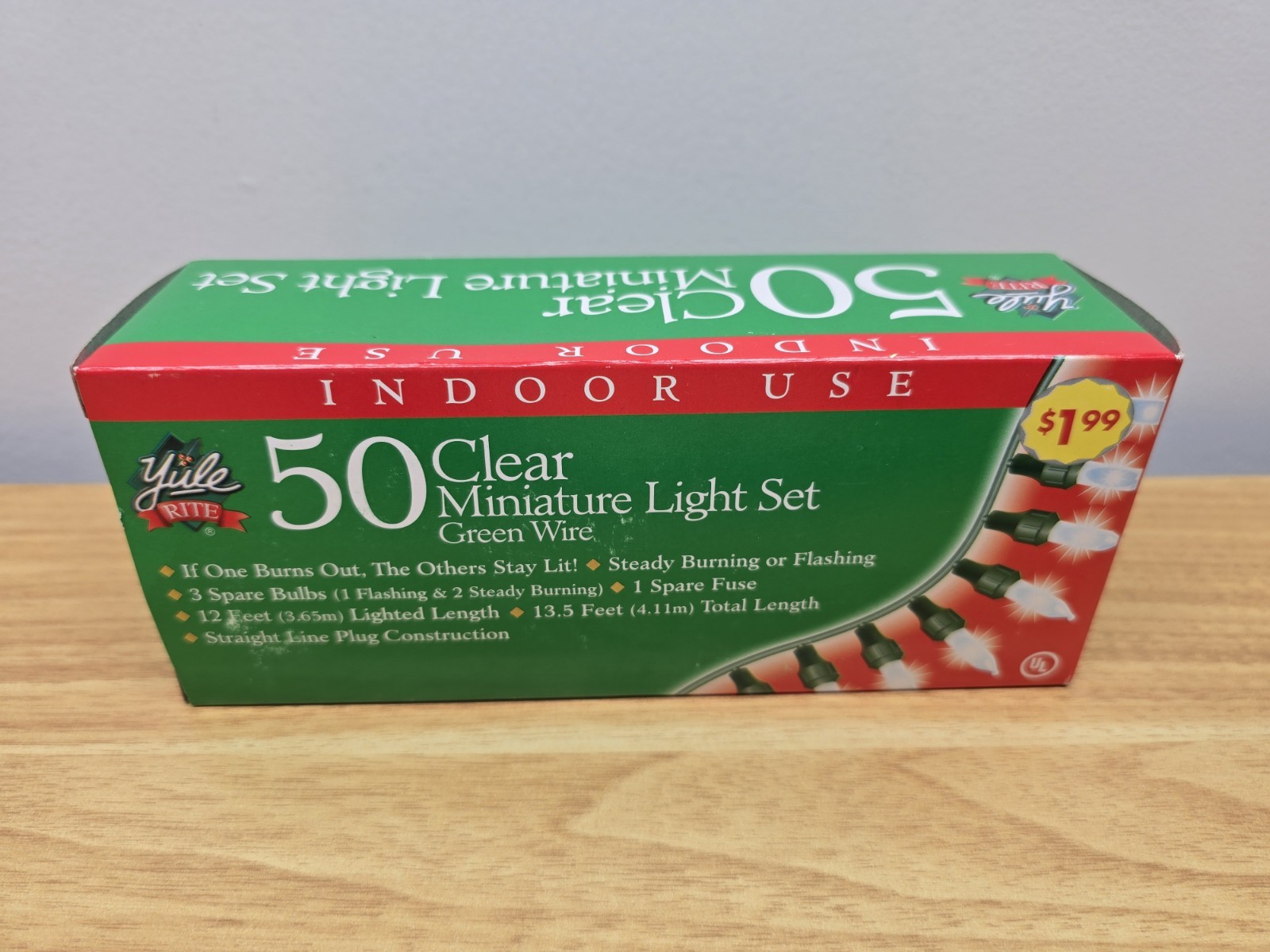 Yule Rite Christmas 50 Multi-Color Miniature Light Set String Holiday New In Box