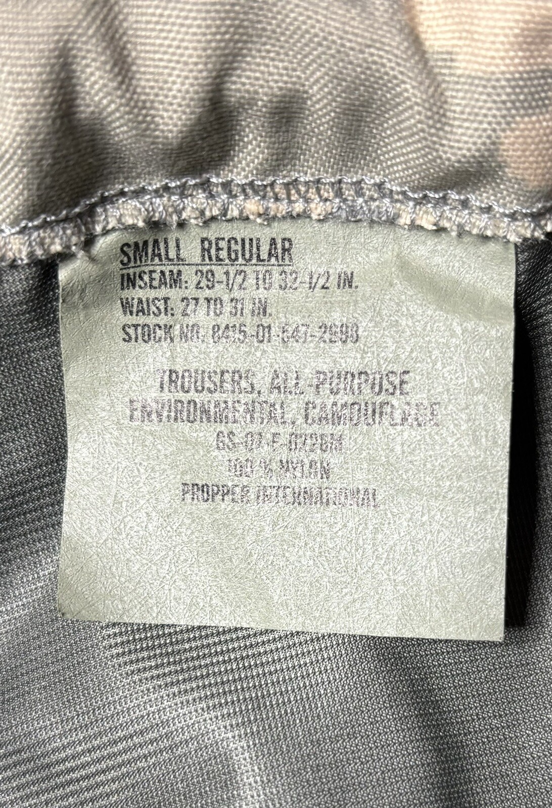APECS All Purpose Environmental Trousers Pants Small Regular 8415-01-547-2998
