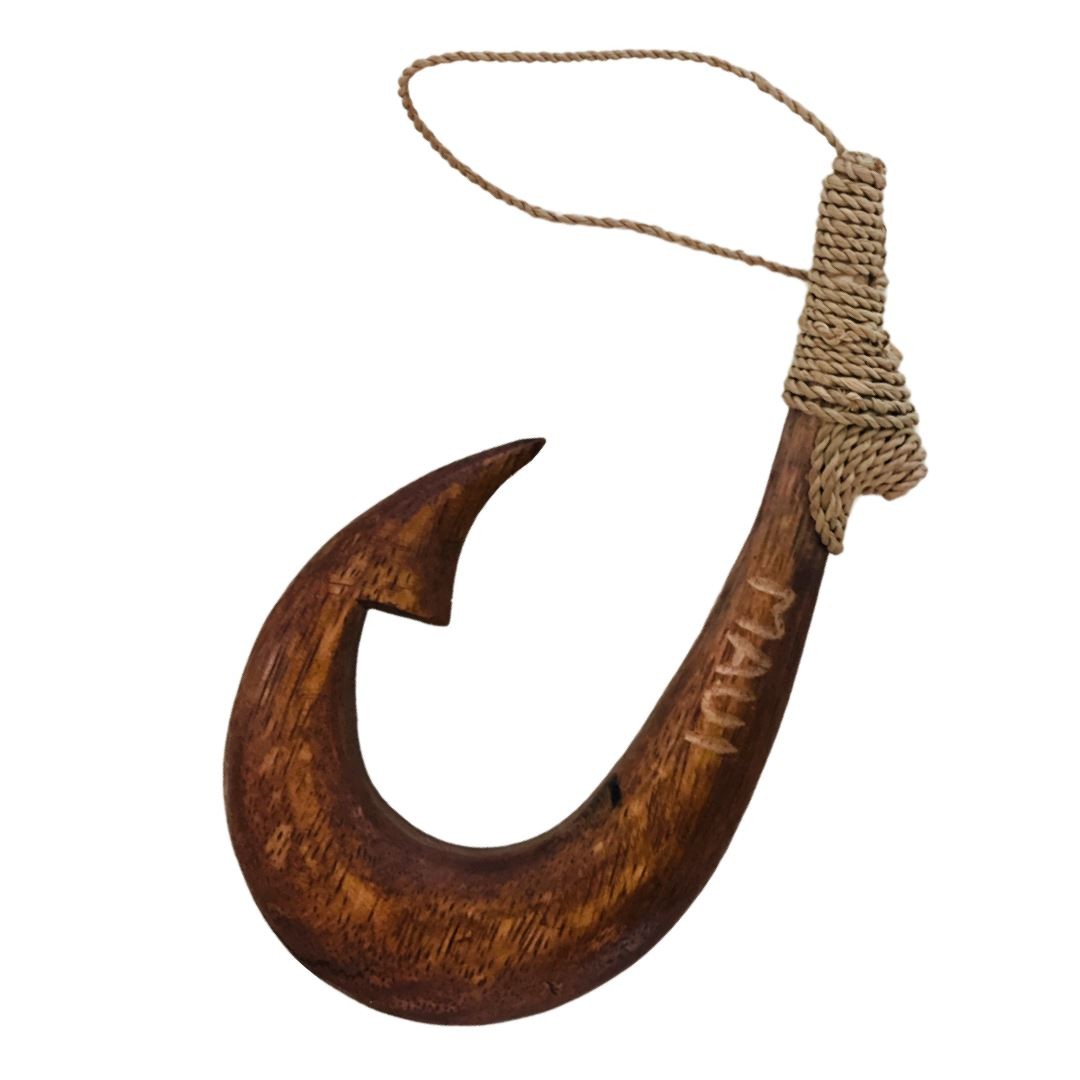 Hawaiian Store Hand-Carved Polynesian Wood Makau Fish Hook (Choose)