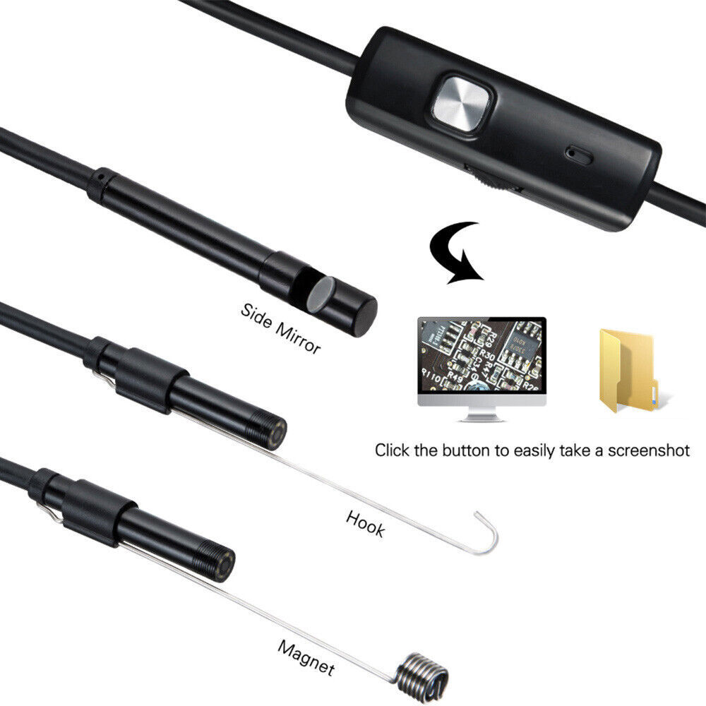 USB LED Endoscope 7.0mm Waterproof Endoscope Inspection Camera For Android PC 2m