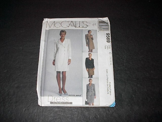 McCall's Pattern 9569 Misses' Lined Coatdress or Jacket and Skirt  10 ~ 14  Unc
