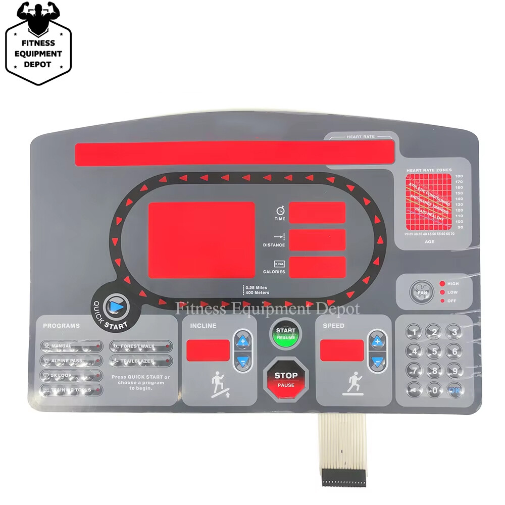 Keypad STAR TRAC 7532 7632 7600 Treadmill Button Panel Control Membrane Switch