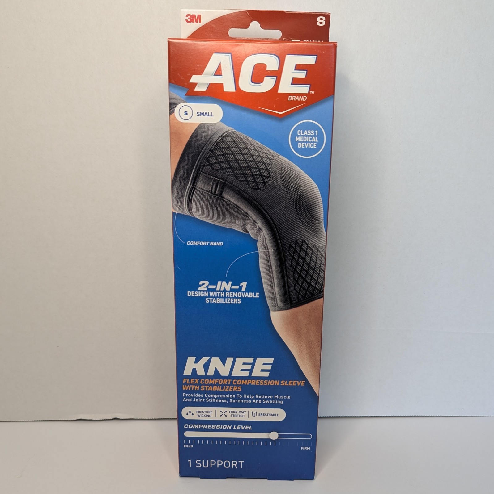 ACE Brand Flex Comfort Compression Knee Sleeve with Stabilizers