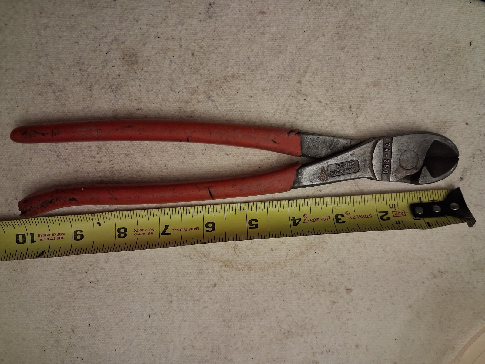 Knipex High Leverage Diagonal Cutters 10" 74-250. Germany. Handles Torn See Pics
