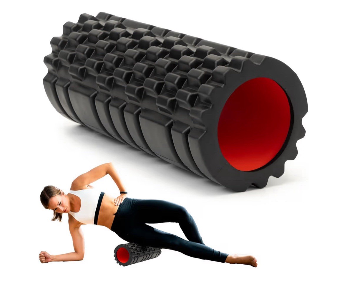 Bamans 2 in 1 foam roller, deep tissue massager 13”