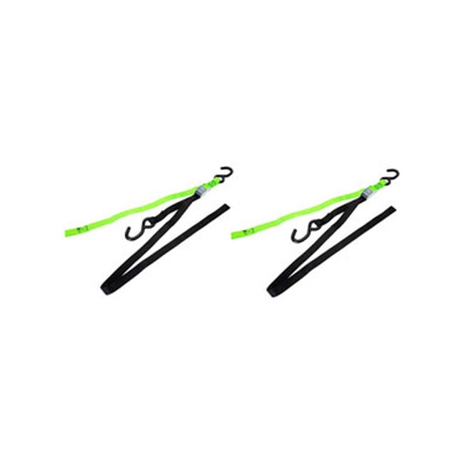 Progrip Soft-Grip Tie-Down Straps Black/Green 4-Pack w/ Soft Hooks 62-0067