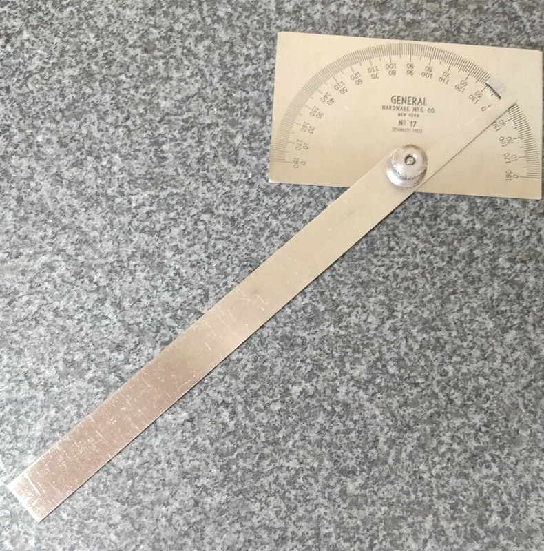 USA🇺🇸 General Tools #17 Chrome finish, Stainless Steel Protractor