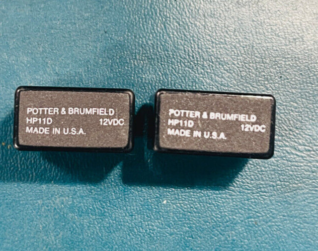 NOS LOT of 2 POTTER & BRUMFIELD RELAY DPDT HP11D-12V DC   - SHIPS from USA