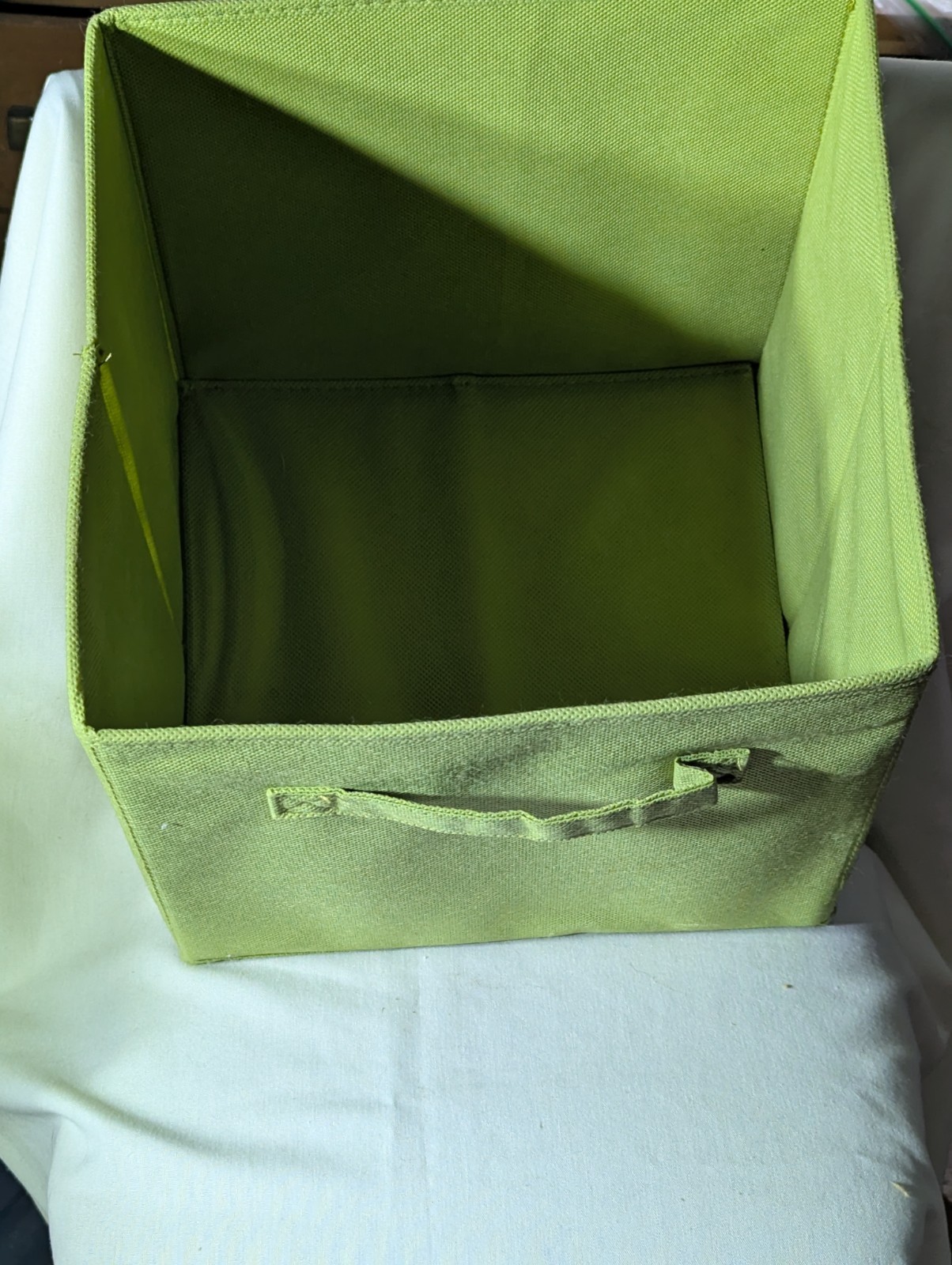 5 Collapsible 13" Fabric Cubby Cube Storage Bin Baskets for Shelves - Lime Green