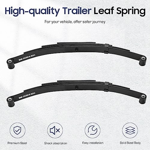 Trailer Leaf Spring, 4 Leaf 1750lb Capacity 1750lb double eyes spring-2pack