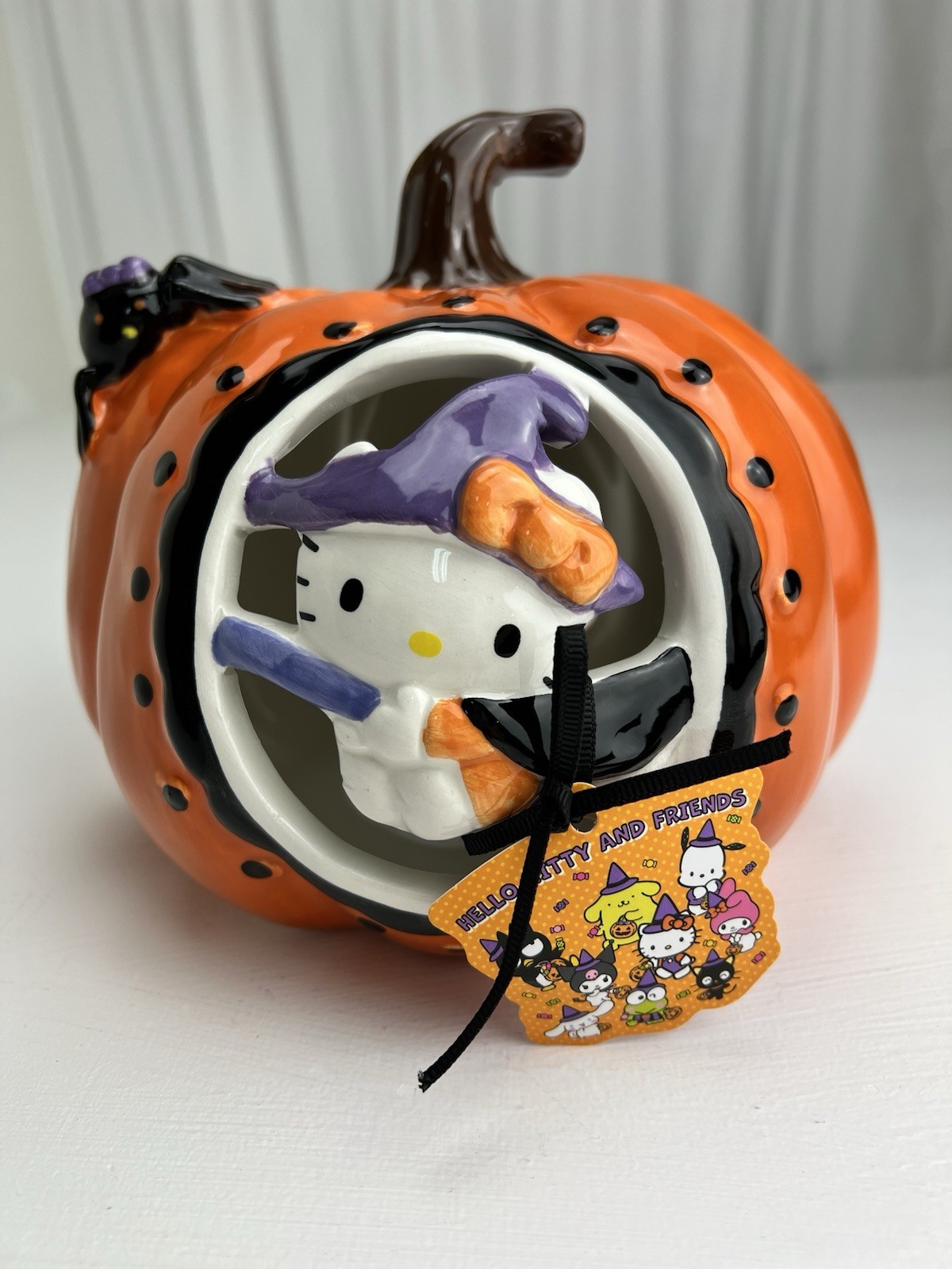 Hello Kitty Witch Blue Sky Clayworks SANRIO 2025 Halloween Pumpkin Tea Light NEW
