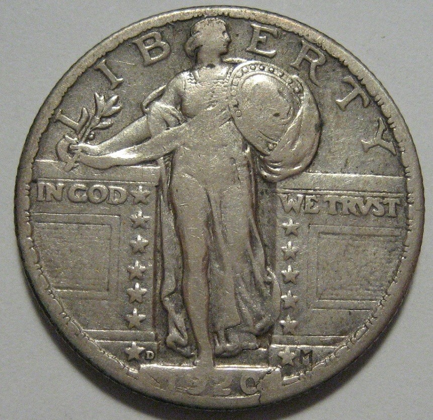 = 1920-D FINE/VF STANDING Quarter, Nice Details, FREE Shipping