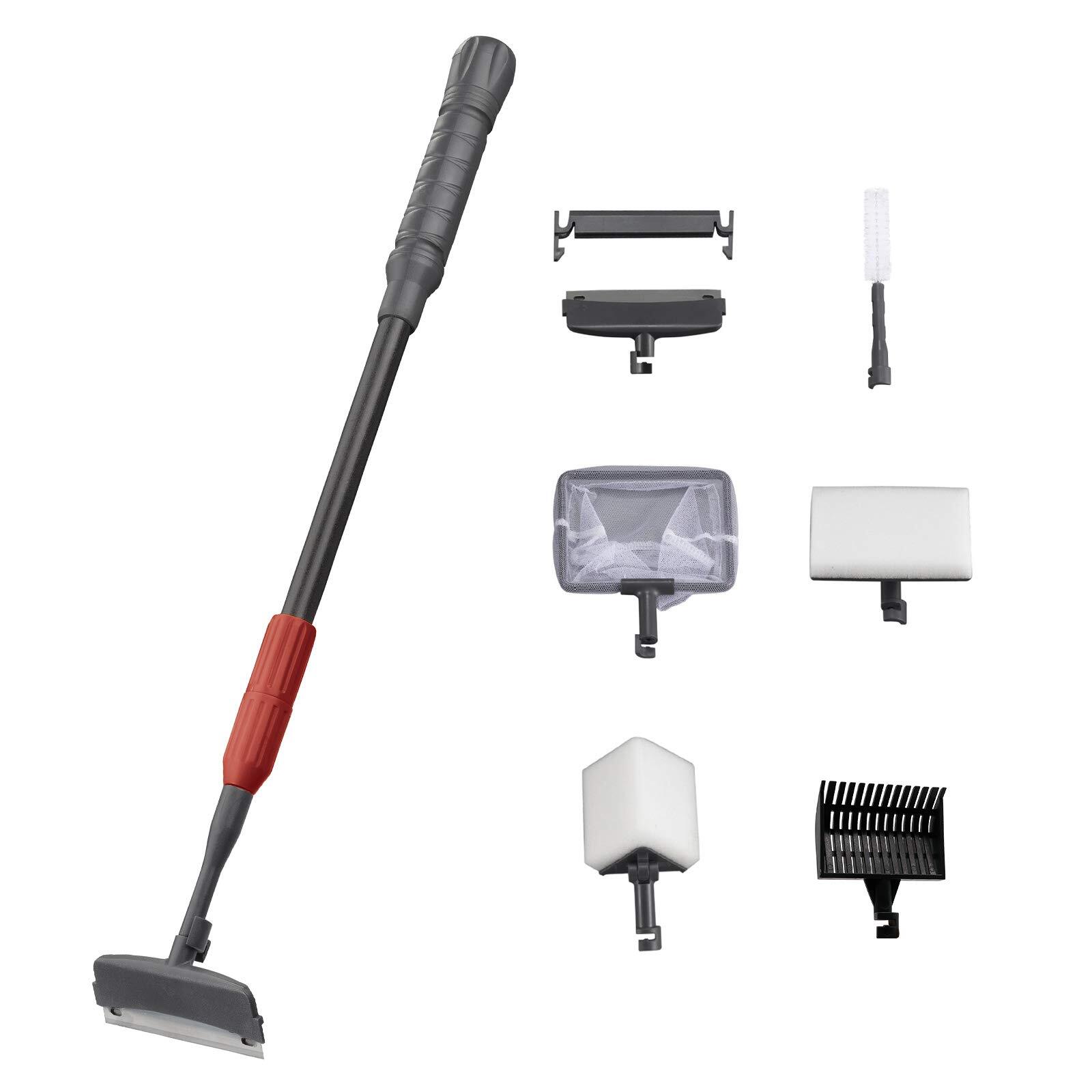Aquarium Cleaning Tool 6 In 1 Algae Scraper Scrubber Pad Adjustable Long Handle