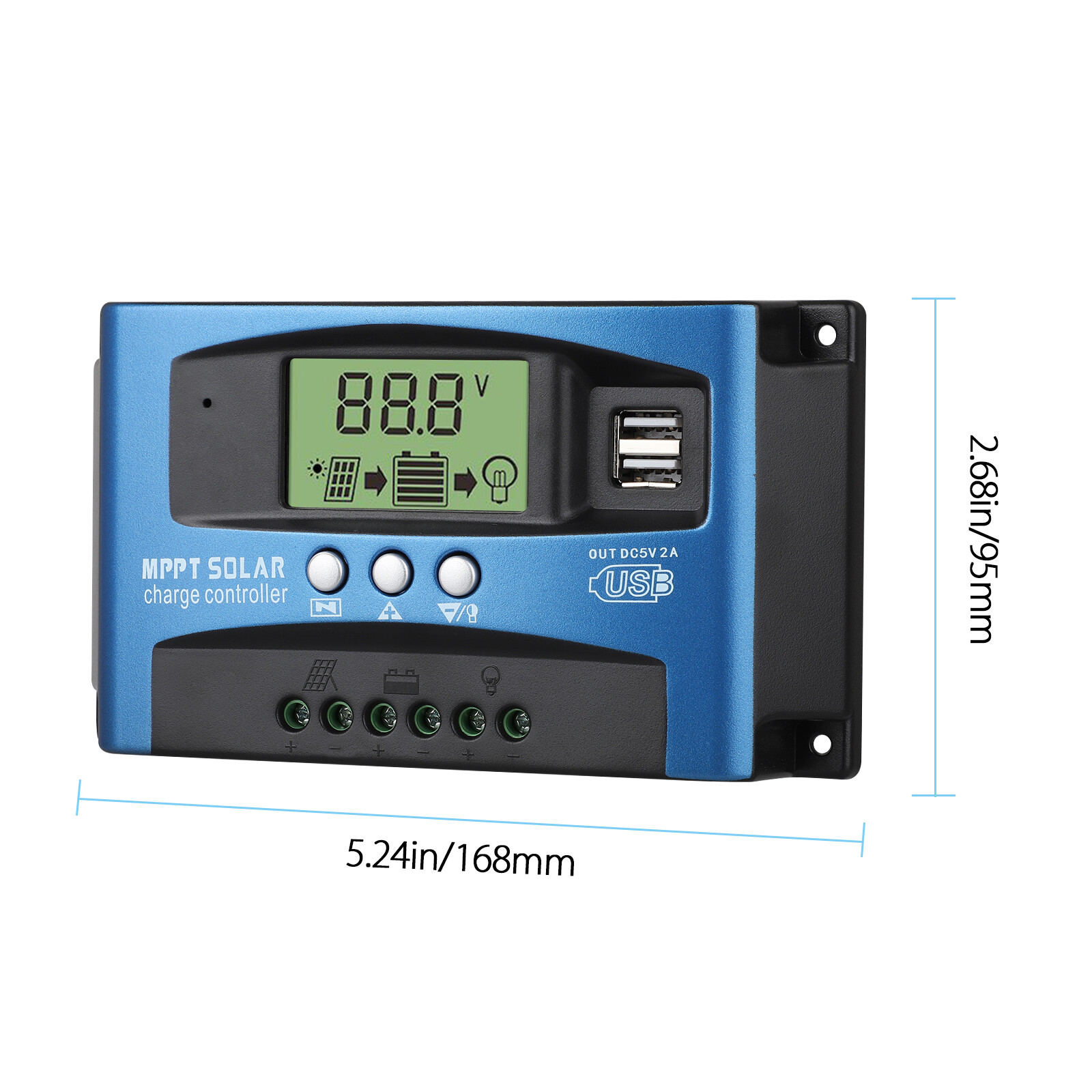 MPPT Solar Panel Regulator Charger Controller Auto Focus Tracking 100A 12V/24V
