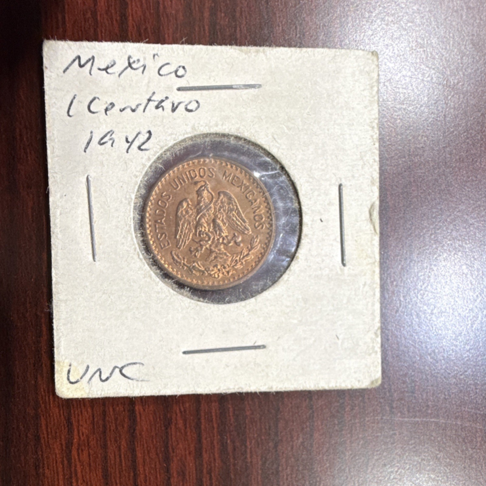 Mexico 1942 1 Centavo Coin Uncirculated Mexico (1905-Now) Collectible Currency