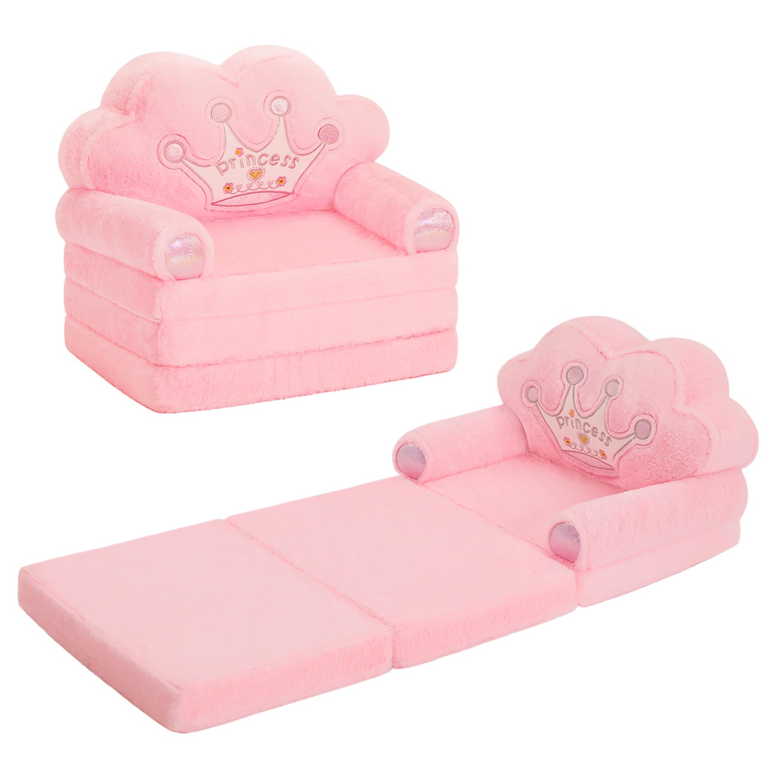 Chair Comfy，Foldable Princess Couch for Girl, Recliners for Over 18 Months, F...
