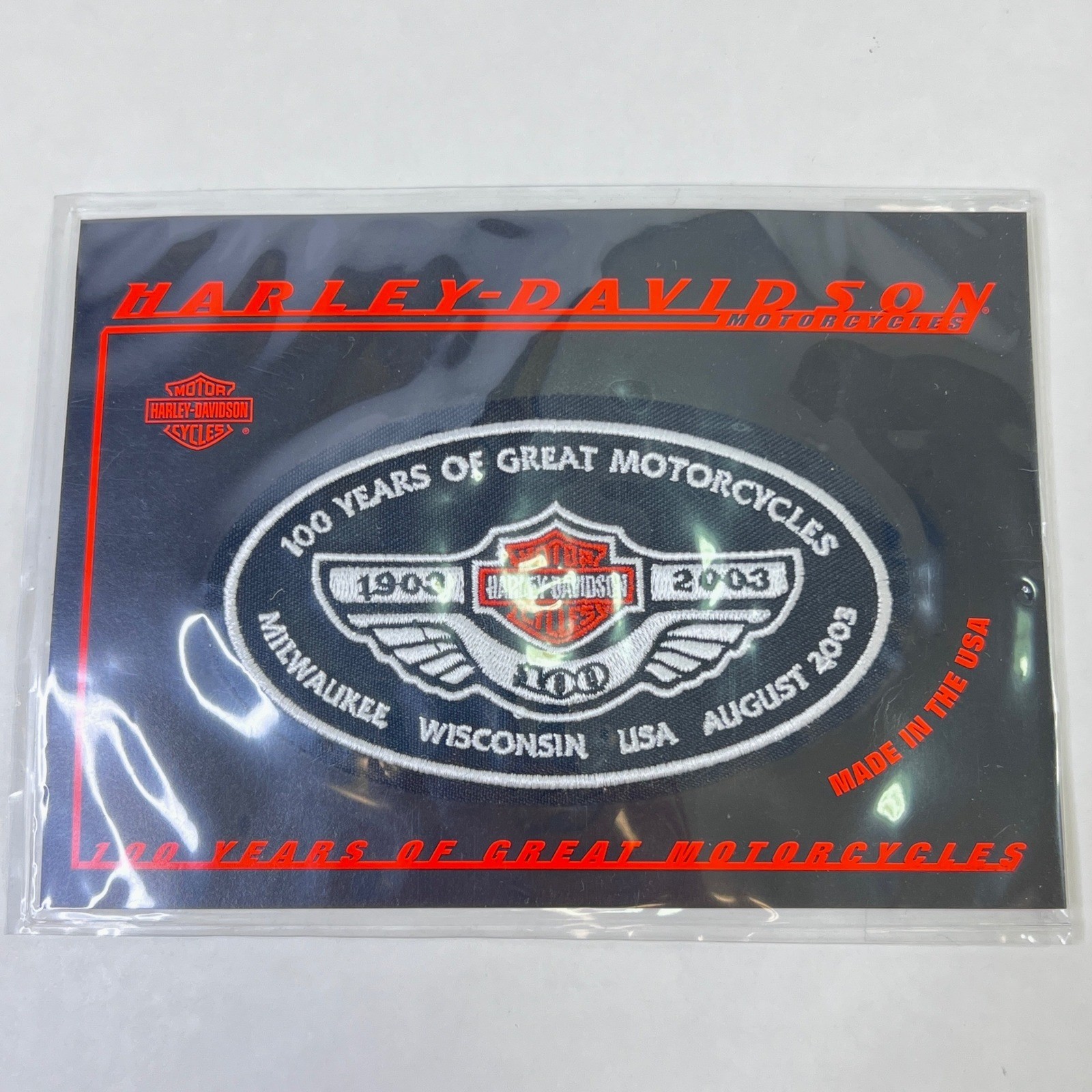 Harley-Davidson 100th Anniversary Patch 1903-2003 Oval Embroidered Made in USA