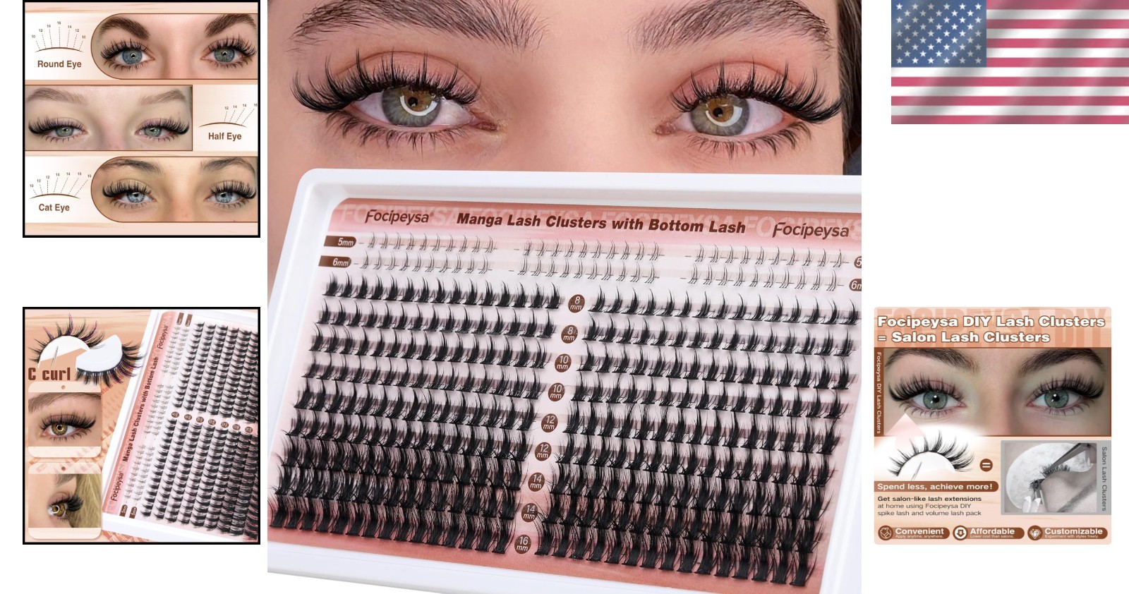 Anime-Inspired Eyelash Extensions - 330Pcs Wispy Clusters, & Lightweight