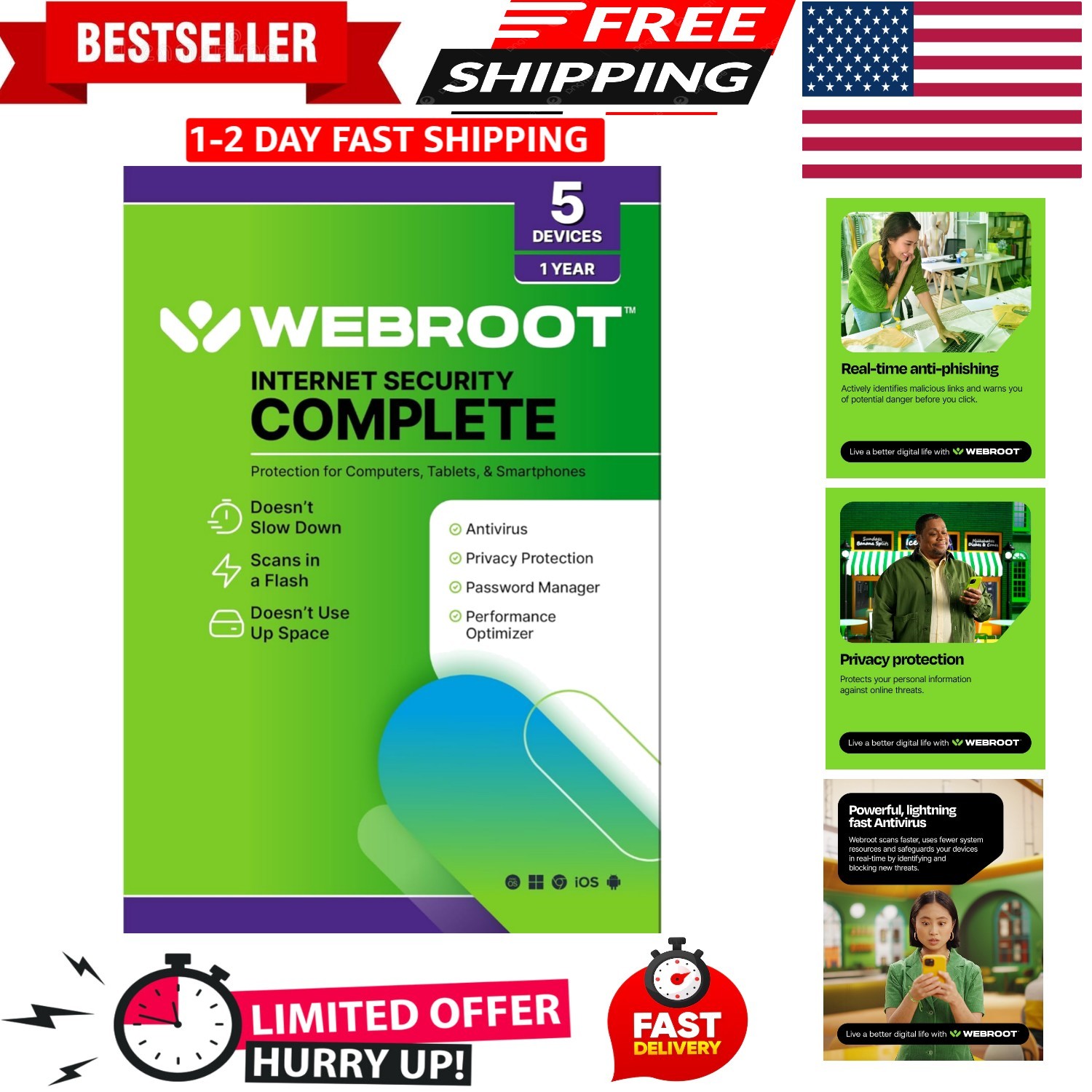 Internet Security Complete | Antivirus Software 2026 | 5 Device | 1  Keycard ...
