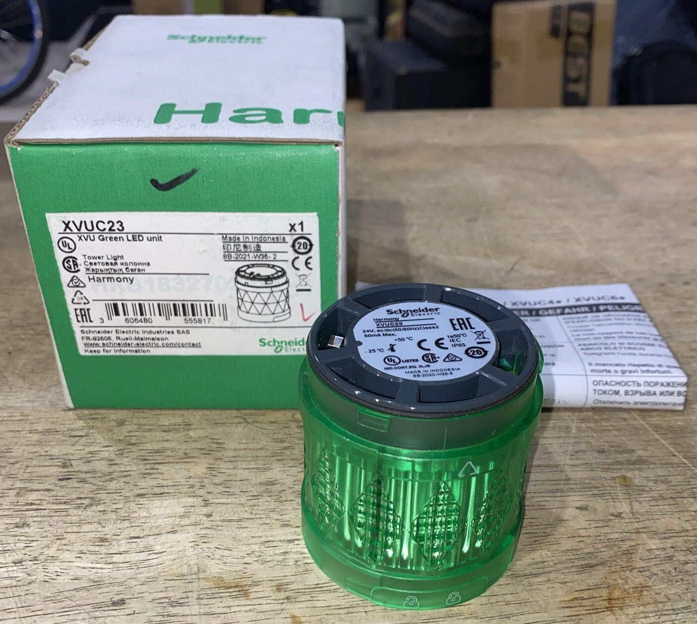 Schneider Electric Led-Leuchtelement XVUC23 Light Element Continuous Green 24 V